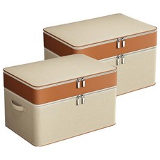 牛津布衣物收納盒/衣服褲子收納箱/搬家衣物存放盒/防水防潮整理箱 超大, 2個, 深棕色