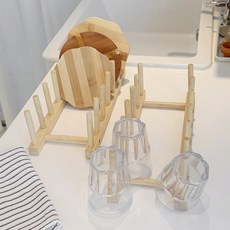 고무나무 원목 접시꽂이 6단, 2개