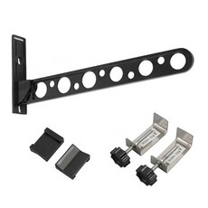 WE CHAMP 多功能折疊式鋁合金晾衣架組, 黑色 + 銀色, 1組