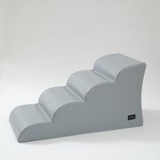 뽀몽 강아지 계단 4단, 가죽 그레이, 1개