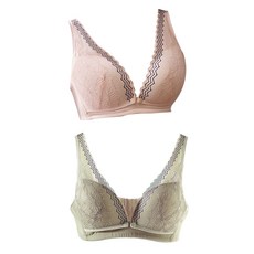 V領蕾絲哺乳內衣2入組