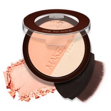 MAKEheal 光澤豐盈雙色腮紅 10g, 1個, 01 Peach Coral Beam