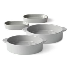 프렐류드 크리미 핸디 원형볼 대 2p + 타원접시 소 2p 세트, 그레이, 식기 4종, 1세트