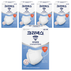 Light Fit 基本款立體口罩 小型 KF80, 白色, 10片, 5組