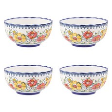 American Road 波蘭風格陶瓷飯碗 4p + 湯碗 4p 套組 SH472 4.5吋, 混合色, 1套