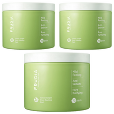 FRUDIA 青葡萄毛孔去角質棉片 罐裝 70片, 3個, 170ml