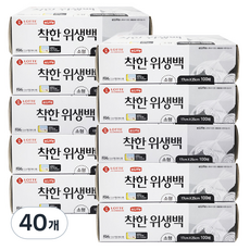 롯데 이라이프 착한 위생백 17 x 25 cm, 소(S), 100개입, 40개