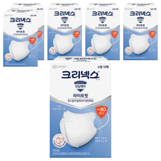 Light Fit 基本款立體口罩 小型 KF80, 白色, 10片, 6組