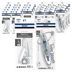 Tombow 蜻蜓牌 MONO AIR 筆型修正帶 5個 + 替換帶 5個, 標準, 3套