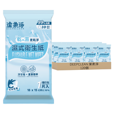 DEEPCLEAN 潔柔淨 濕式衛生紙隨身包, 120包, 1張, 45gsm