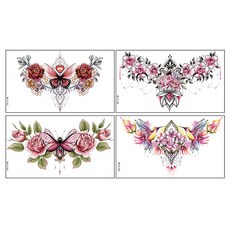 STARIUM 女性時尚紋身貼紙 大型4件組, 1套, A