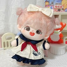 Mocadoll 鯨魚連身裙棉花娃衣4件組 20cm, 1套, 奶油白