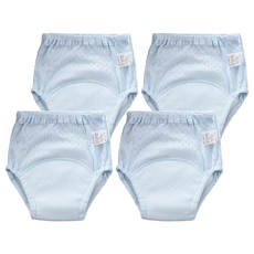 Bebehome居家生活 6層紗紗布學習褲/透氣親膚尿布褲 12~16kg, 藍色, 4件