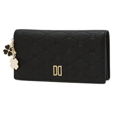 DAKS 女用 Embble DD Logo 牛皮長夾 DCWA6E633BK