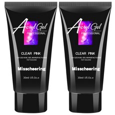 미스치어링 손톱 연장 재료 베이직 폴리젤, 클리어핑크, 2개