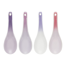 LE CREUSET 中式湯匙4件組 石瓷, 中式湯匙, 藍鈴紫 + 卡特蘭 + 淡粉紫 + 綻放粉, 1組