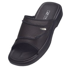 U.SEVEN 男款皮革拖鞋 SP001, 棕色, 255