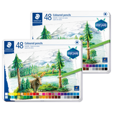 STAEDTLER 施德樓 146 色鉛筆 鐵盒, 48色, 2個