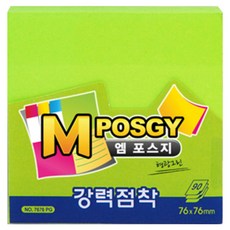 엠포스지 포스트잇 파워스티키 7676, 형광그린, 90매, 1개