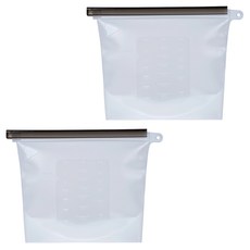 inbloom 矽膠拉鍊袋 冰箱整理容器 1.5L 白色, 2個, 均碼(one size), 1入