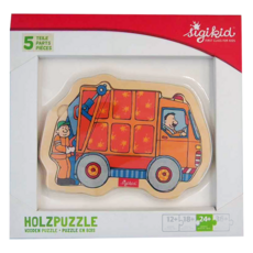 sigikid 益智木質拼圖 環保車, 5片, 1盒
