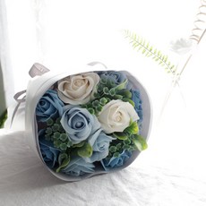 MORIANN 香皂花束 11朵, 天藍色