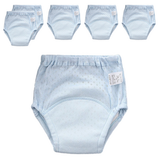 Bebehome居家生活 6層紗紗布學習褲/透氣親膚尿布褲 12~16kg, 藍色, 6件