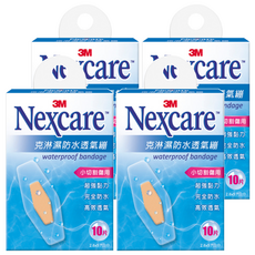 3M Nexcare 克淋濕防水透氣繃 滅菌 小切割傷用, 10片, 4盒