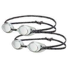 Phoenix Tomcat 無墊圈鏡面織物泳鏡 PR-201M FB SET, 黑色 + 黑色