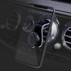 Babigongsik 汽車用磁吸式360度手機支架, 2個, 黑色