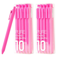 DONG-A PMS KACO PURE 彩色軟管中性筆 黑色筆芯 0.5mm 10入, 粉紅色, 2個