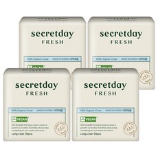 secretday Fresh棉質護墊, 長型(18cm), 20片, 4包