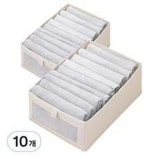 DOSell 布藝折疊式收納整理箱 大型, 米色, 10個