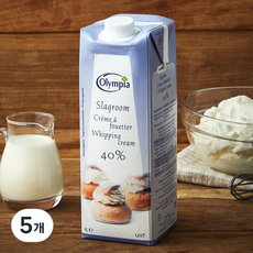 올림피아 UHT 크림 조지방함량 40%, 5개, 1L