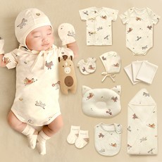 韓國 ikii 新生兒有機馬年蝴蝶衣短袖12件組 彌月禮盒