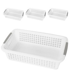 裝飾多用途矩形籃 1 號, 白色, 4個