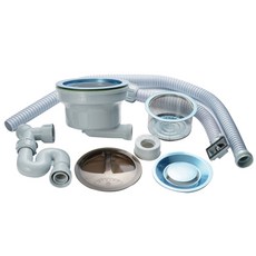 無溢出堵塞蓋子高檔全染色水槽排水更換套組大, 灰色, 1套