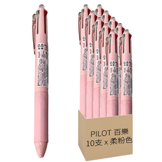 PILOT 百樂 BKHAB40EFSPL 輕油2 + 1多功能筆 0.5mm 10支, 柔粉色, 1盒