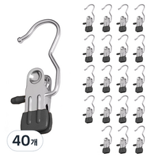 라벤토리 논슬립 외집게 바지걸이, 블랙, 40개