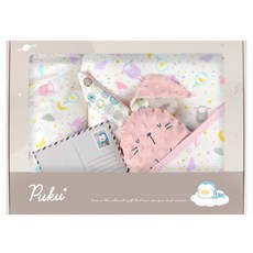 PUKU 藍色企鵝 雲朵抱抱晚安禮盒, 粉眠羊 白色