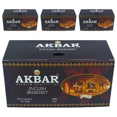 AKBAR 阿克巴 英式早餐紅茶茶包, 2g, 25包, 4盒