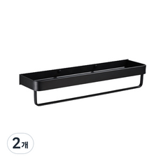 깔끔한 공간활용 매트블랙 다용도 스토리지 선반 수건걸이, 블랙, 2개