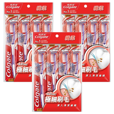 Colgate 高露潔 纖柔牙刷 顏色隨機, 4支, 3包