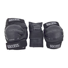 SUCCESS 成功 三合一溜冰護具組, 透氣舒適, 加長伸縮帶, 大小人皆適用, S, 黑色, 1組