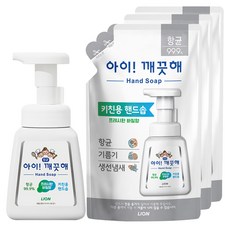 아이깨끗해 항균 키친용 핸드솝 프레시한 바질향 리필 200ml 3p + 용기 250ml, 1개