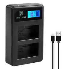 PURE CLEAR Sony NP-FW50 電池專用雙USB相容LCD顯示充電器 + Type-C傳輸線, JND-PURECLEAR-TWO