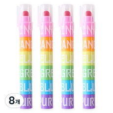 indi.k 彩虹柔色螢光筆, 混合顏色, 8個