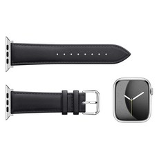 Awesome Design Ode 牛皮 Apple Watch 錶帶 L, 瑪瑙黑, 1個