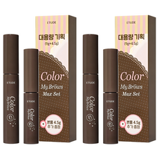 에뛰드 청순 거짓 브라우 카라 4.5g + 9g 대용량 세트, 01 리치 브라운, 2개