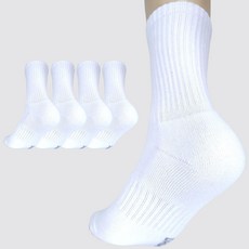 다두리 이중쿠션 장목 스포츠양말, 화이트, 5세트